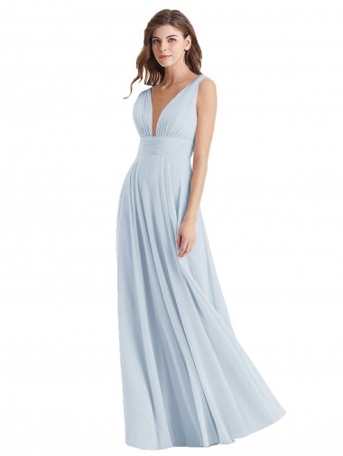 Long Sleeveless Lxue Chiffon Sea Glass A-Line Bridesmaid Dress Newcastle