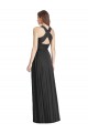 Long Sleeveless Soft Chiffon Black A-Line Bridesmaid Dress Newcastle