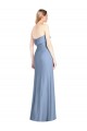 Long Sleeveless Soft Chiffon Dusty Blue Trumpet Bridesmaid Dress Newcastle