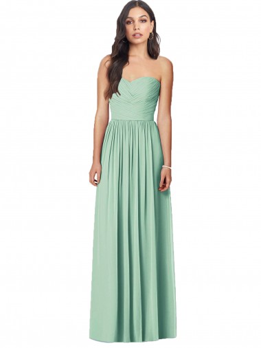 Long Sleeveless Soft Chiffon Mint Green Sweetheart Trumpet Bridesmaid Dress Newcastle
