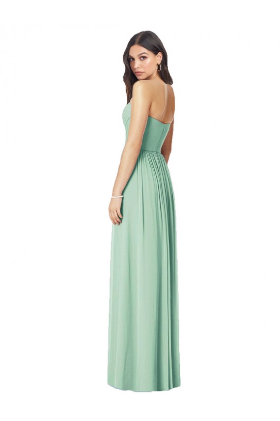 Long Sleeveless Soft Chiffon Mint Green Sweetheart Trumpet Bridesmaid Dress Newcastle