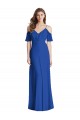 Long Cold Shoulder Soft Chiffon Royal Blue Trumpet Semi Formal Evening Dress / Bridesmaid Dress Newcastle