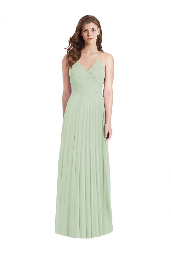 Long Cold Shoulder Soft Chiffon Sage Trumpet Semi Formal Evening Dress / Bridesmaid Dress Newcastle