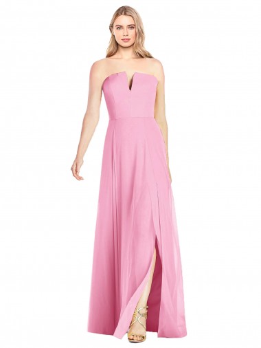 Long Sleeveless Soft Chiffon Hot Pink Trumpet Semi Formal Evening Dress / Bridesmaid Dress Newcastle