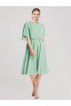 Knee Length Flutter Sleeves Soft Chiffon Mint Green A-Line Bridesmaid Dress Newcastle
