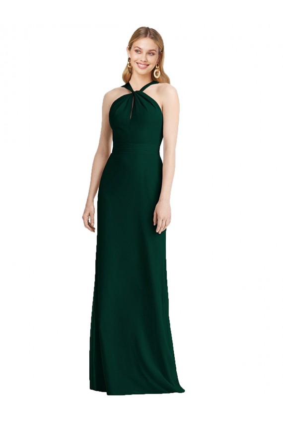 Long Sleeveless Soft Chiffon Ever Green Trumpet Bridesmaid Dress Newcastle