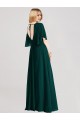Long Flutter Sleeves Soft Chiffon Ever Green A-Line Bridesmaid Dress Newcastle