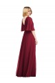 Long Flutter Sleeves Soft Chiffon Smoke Green Trumpet Bridesmaid Dress Newcastle