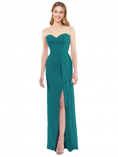 Long Sleeveless Soft Chiffon Hunter Trumpet Bridesmaid Dress Newcastle