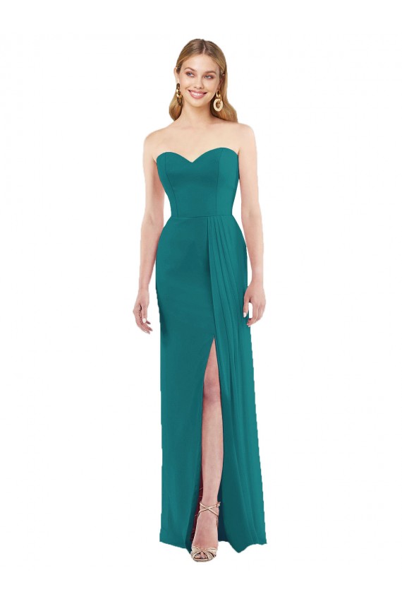 Long Sleeveless Soft Chiffon Hunter Trumpet Bridesmaid Dress Newcastle