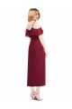 Cocktail Length Cold Shoulder Soft Chiffon Salmon Trumpet High Low Bridesmaid Dress Newcastle