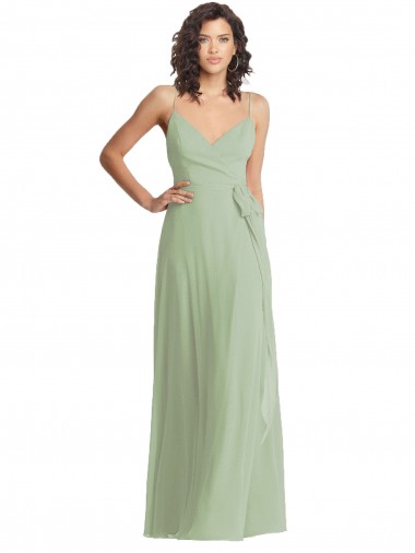 Long Sleeveless Soft Chiffon Smoke Green Trumpet Formal Evening Gown / Bridesmaid Dress Newcastle