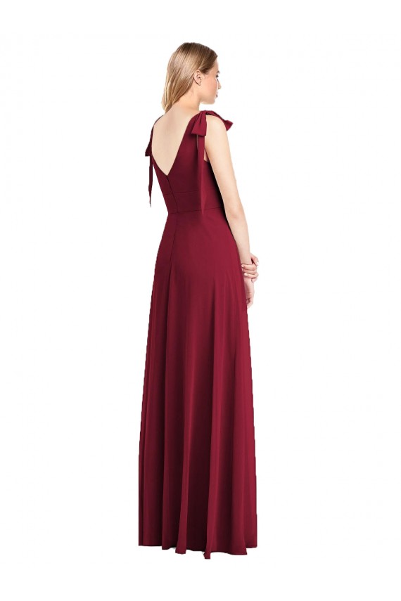 Long Sleeveless Soft Chiffon Coral Trumpet Bridesmaid Dress Newcastle