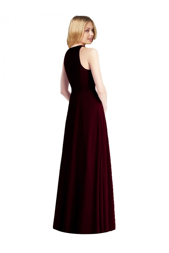 Long Sleeveless Soft Chiffon Light Sky Blue Trumpet Semi Formal Evening Dress / Bridesmaid Dress Newcastle