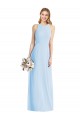 Long Sleeveless Soft Chiffon Light Sky Blue Trumpet Semi Formal Evening Dress / Bridesmaid Dress Newcastle