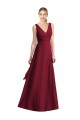 Long Floor Length Sleeveless Chiffon Burgundy V-Neck A-Line Bridesmaid Dress Newcastle