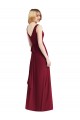 Long Floor Length Sleeveless Chiffon Burgundy V-Neck A-Line Bridesmaid Dress Newcastle