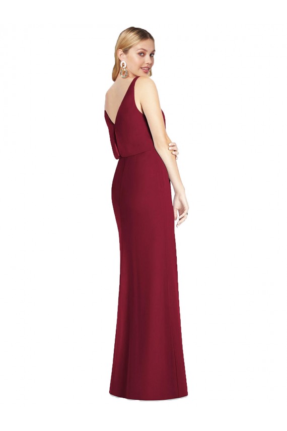 Long Sleeveless Soft Chiffon Dusty Pink Mermaid Bridesmaid Dress Newcastle
