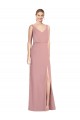 Long Sleeveless Soft Chiffon Dusty Pink Mermaid Bridesmaid Dress Newcastle