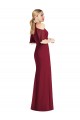 Long Cold Shoulder Soft Chiffon Sage Mermaid Semi Formal Evening Dress / Bridesmaid Dress Newcastle