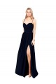 Long Sleeveless Soft Chiffon Dark Navy Spaghetti Straps A-Line Formal Evening Gown / Bridesmaid Dress Newcastle