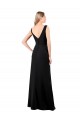Long Sleeveless Soft Chiffon Black V-Neck A-Line Prom Dress / Bridesmaid Dress Newcastle