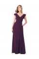 Long Cap Sleeves Soft Chiffon Grape A-Line Formal Dress / Bridesmaid Dress Newcastle