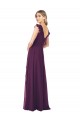 Long Cap Sleeves Soft Chiffon Grape A-Line Formal Dress / Bridesmaid Dress Newcastle