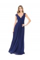 Long Cap Sleeves Soft Chiffon Sapphire A-Line Bridesmaid Dress Newcastle