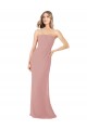 Long Sleeveless Soft Chiffon Dusty Pink Sheath Bridesmaid Dress Newcastle