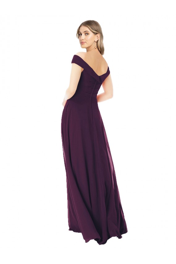 Long Sleeveless Soft Chiffon Grape A-Line Bridal Party Dress Newcastle