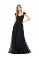 Long Cap Sleeves Soft Chiffon Black A-Line Bridesmaid Dress Newcastle
