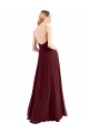 Long Floor Length Sleeveless Chiffon Burgundy Gold A-Line Bridesmaid Dress Newcastle