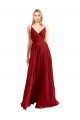 Long Sleeveless Luxe Chiffon Red A-Line Bridesmaid Dress Newcastle
