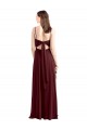 Long Sleeveless Chiffon Burgundy Gold A-Line Bridesmaid Dress / Evening Dress Newcastle