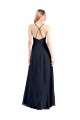 Long Sleeveless Soft Chiffon Dark Navy V-Neck A-Line Prom Dress / Bridesmaid Dress Newcastle