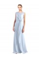Long Sleeveless Chiffon Light Sky Blue V-Neck A-Line Bridesmaid Dress / Evening Gowns Newcastle