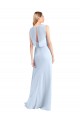 Long Sleeveless Chiffon Light Sky Blue V-Neck A-Line Bridesmaid Dress / Evening Gowns Newcastle