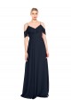 Long Sleeveless Lxue Chiffon Dark Navy A-Line Bridesmaid Dress Newcastle