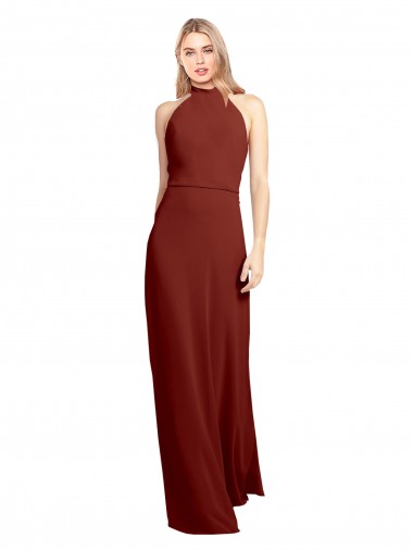 Long Sleeveless Soft Chiffon Burgundy A-Line Prom Dress / Bridesmaid Dress Newcastle