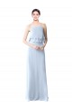 Long Sleeveless Soft Chiffon Light Sky Blue A-Line Bridesmaid Dresses Newcastle