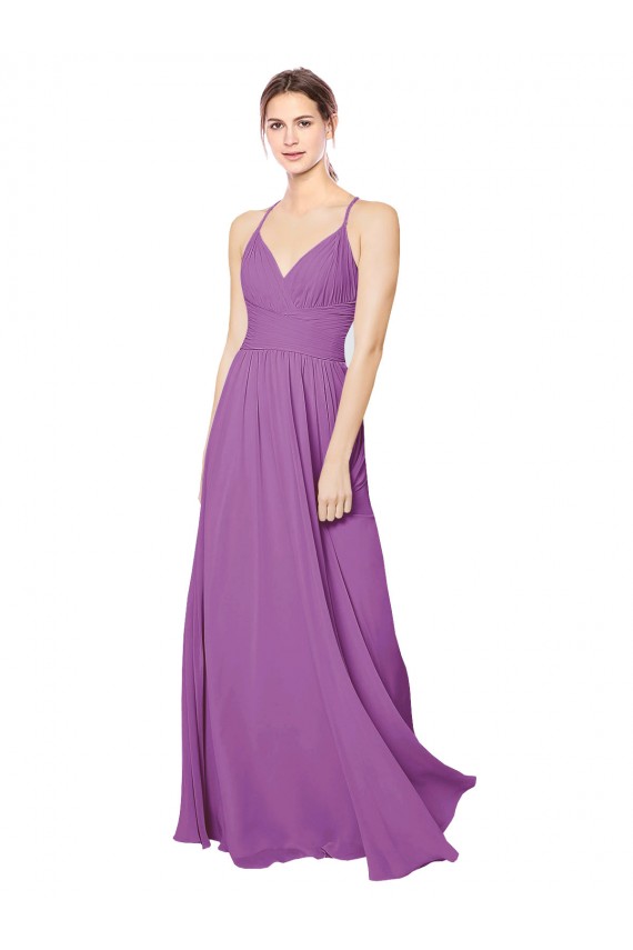 Long Sleeveless Soft Chiffon Dahlia A-Line Formal Dress / Bridesmaid Dress Newcastle