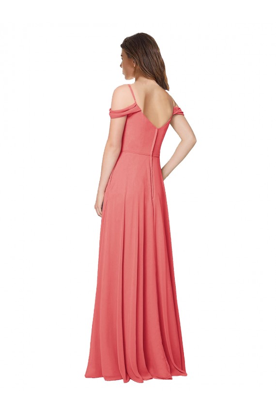 Long Sleeveless Soft Chiffon Desert Rose A-Line Bridesmaid Dress Newcastle