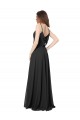 Long Sleeveless Chiffon Black A-Line Formal Dress / Bridesmaid Dress Newcastle