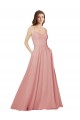 Long Sleeveless Soft Chiffon Bliss Pink A-Line Bridesmaid Dress Newcastle