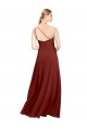 Long Sleeveless Soft Chiffon Burgundy One Shoulder A-Line Formal Dress / Bridesmaid Dress Newcastle