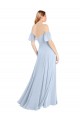 Long Flutter Sleeves Soft Chiffon Light Sky Blue A-Line Formal Dress / Bridesmaid Dress Newcastle