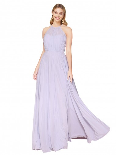 Long Sleeveless Soft Chiffon Lilac A-Line Formal Evening Gown / Prom Dress / Bridesmaid Dress Newcastle