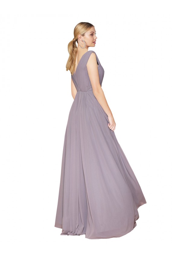 Long Sleeveless Soft Chiffon Dusty Rose A-Line Formal Evening Gown / Prom Dress / Bridesmaid Dress Newcastle