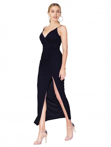 Knee Length Sleeveless Soft Chiffon Dark Navy Mermaid Formal Evening Gown / Prom Dress / Bridesmaid Dress Newcastle